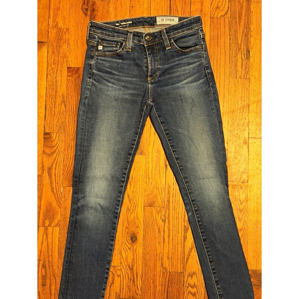 AG Adriano Goldschmied Dark Wash Blue Skinny Ankle Jeans Slim Fit 28